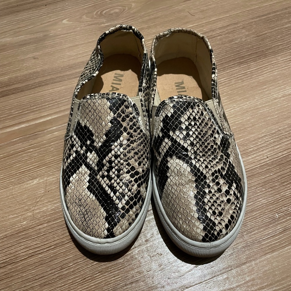 MIA Snakeskin Slip on Flats